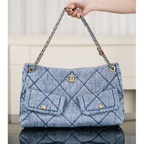 [홍콩명품.CHANEL] 샤넬 26SS 로고 퀄팅 호보백 (데님-금장), BGM5575, BC, 홍콩명품가방,명품쇼핑몰,크로스백,핸드백,구매대행
