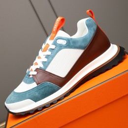 [홍콩명품.Hermes] 에르메스 26SS 로고 Bouncing 스니커즈 운동화 (화이트-블루-브라운), SE6087, GHS, 명품스니커즈,운동화,구두,로퍼,하이탑,신발