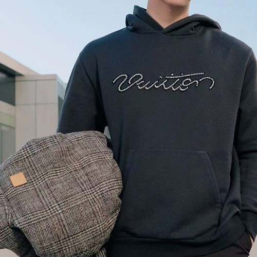 [홍콩명품.LOUIS VUITTON] 루이비통 26SS 로고 후드 티셔츠 1AJCFQ (블랙), BM24507, YS, 레플리카의류,미러급사이트