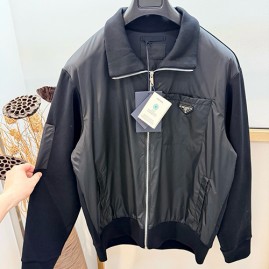 [가격문의][홍콩명품,PRADA] 프라다 26SS 삼각로고 나일론 카라 봄버 자켓 (블랙), BM24511, YS, 레플리카의류,미러급사이트