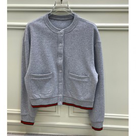 [가격문의][홍콩명품.Gucci] 구찌 26SS 로고 여성 라운드넥 자켓 (그레이), BM24538, MC, 레플리카의류,미러급사이트