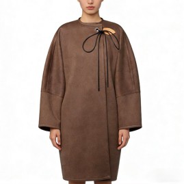 [가격문의][홍콩명품.LOUIS VUITTON] 루이비통 26SS 로고 여성 캐시미어 라운드넥 코트 1AJE49 (브라운), BM24543, MC, 레플리카의류,미러급사이트