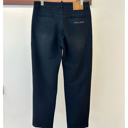 [홍콩명품,MIU MIU] 미우미우 26SS 로고 데님 팬츠 진 청바지 (블랙), BM24587, 레플리카의류,미러급사이트