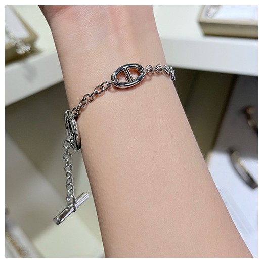 [홍콩명품.Hermes] 에르메스 26SS 로고 OT 실버 팔찌, ET3366, NNT, 명품레플리카 모자 캡 남자여자