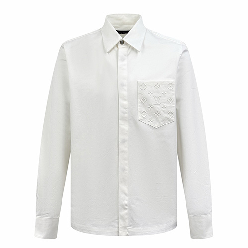 [홍콩명품.LOUIS VUITTON] 루이비통 26SS 로고 모노그램 포켓 쇼트 슬리브드 셔츠 1AHVYP (화이트), BM24616, KK, 레플리카의류,미러급사이트