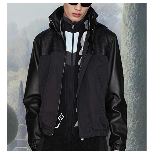 [홍콩명품.Louis Vuitton] 루이비통 26SS 로고 가죽 믹스 윈드브레이커 50 1AJBS9, BM24631, PG, 레플리카의류,미러급사이트