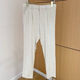 [홍콩명품.Loro Piana] 로로피아나 26SS 로고 울 팬츠 바지 (베이지), BM24675, 레플리카의류,미러급사이트