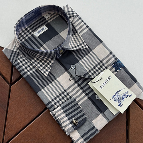 [홍콩명품.Burberry] 버버리 26SS 로고 자수 체크패턴 남방 셔츠 (그레이), BM24682, 레플리카의류,미러급사이트