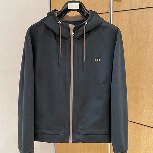 [홍콩명품.ZEGNA] 제냐 26SS 로고 자수 후드 바람막이 자켓 + 조거 팬츠 바지 상하의 세트 (2컬러), BM24693, 레플리카의류,미러급사이트