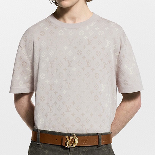 [홍콩명품.LOUIS VUITTON] 루이비통 26SS 로고 모노그램 반팔 티셔츠 (베이지), BM24723, KK, 레플리카의류,미러급사이트