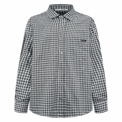 [가격문의][홍콩명품.ACNE STUDIO] 아크네스튜디오 26SS 로고 체크패턴 울 남방 셔츠 (블랙-화이트), BM24843, JL, 레플리카의류,미러급사이트