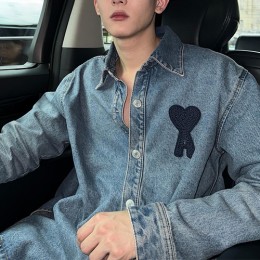 [가격문의][홍콩명품.AMI] 아미 26SS 로고 자수 데님 남방 셔츠, BM24844, JL, 레플리카의류,미러급사이트