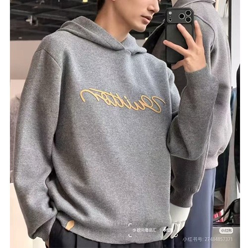 [홍콩명품.LOUIS VUITTON] 루이비통 26SS 로고 니트 후드 티셔츠 1AJSNV (그레이), BM24932, KK, 레플리카의류,미러급사이트