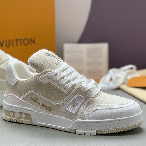 [홍콩명품.LOUIS VUITTON] 루이비통 26SS 로고 남여 모노그램 트레이너 스니커즈 운동화 (베이지), SE6111, PMD, 명품스니커즈,운동화,구두,로퍼,하이탑,신발
