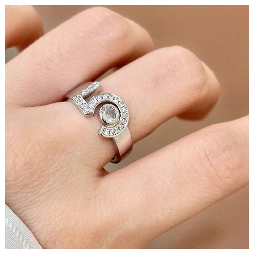 [홍콩명품.CHANEL] 샤넬 26SS 로고 NO5 링 반지 (화이트골드), ET3492, 홍콩명품의류,구매대행,온라인명품