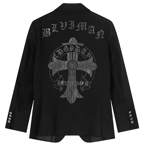 [홍콩명품.Chrome Hearts] 크롬하츠 26SS 로고 스터드 장식 정장 수트 자켓 (블랙), BM25105, SAM, 무료배송