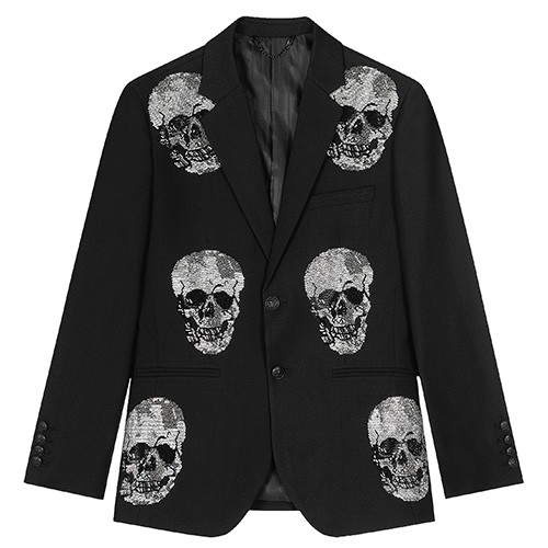 [홍콩명품.PHILIPP PLEIN] 필립플레인 26SS 로고 스컬 장장 수트 자켓 (블랙), BM25106, SAM, 무료배송