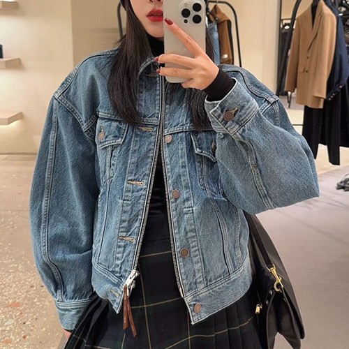 [홍콩명품.CELINE] 셀린느 26SS 로고 여성 데님 카라 집업 자켓, BM25124, COCO, 무료배송