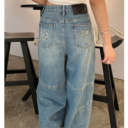 [홍콩명품.LOEWE] 로에베 26SS 로고 여성 오버핏 데님 팬츠 진 청바지, BM25138, COCO, 무료배송