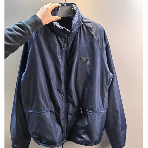 [홍콩명품,PRADA] 프라다 26SS 삼각로고 기모 후드 바람막이 자켓 (블루), BM25149, JL, 무료배송
