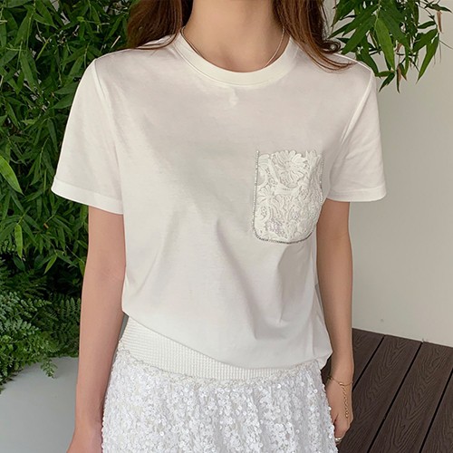 샤넬 로고 여성 반팔 티셔츠 (화이트) 26SS