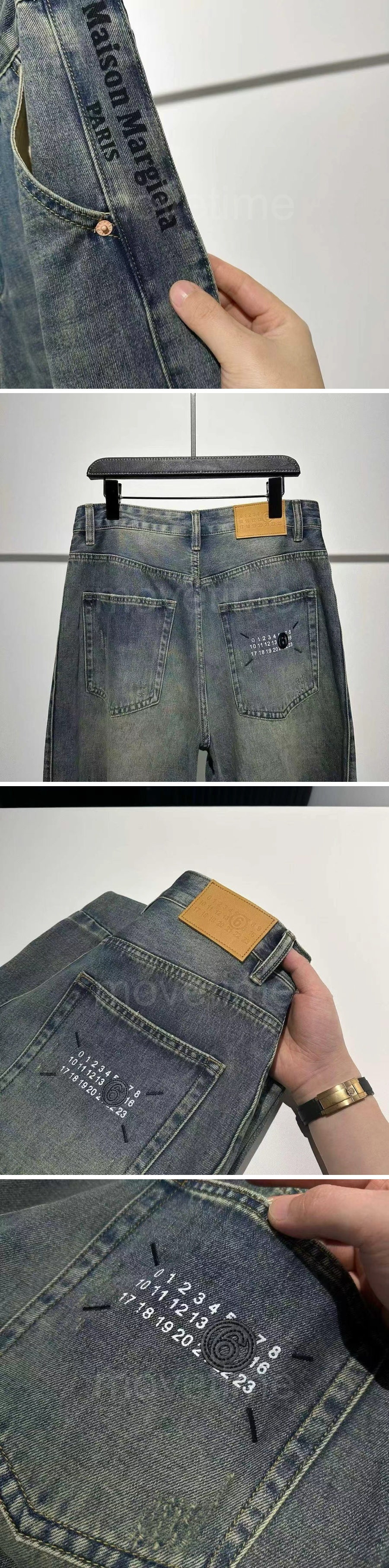 메종마르지엘라 로고 SALOMON 콜라보 오버핏 데님 팬츠 진 청바지 26SS 상세이미지 3