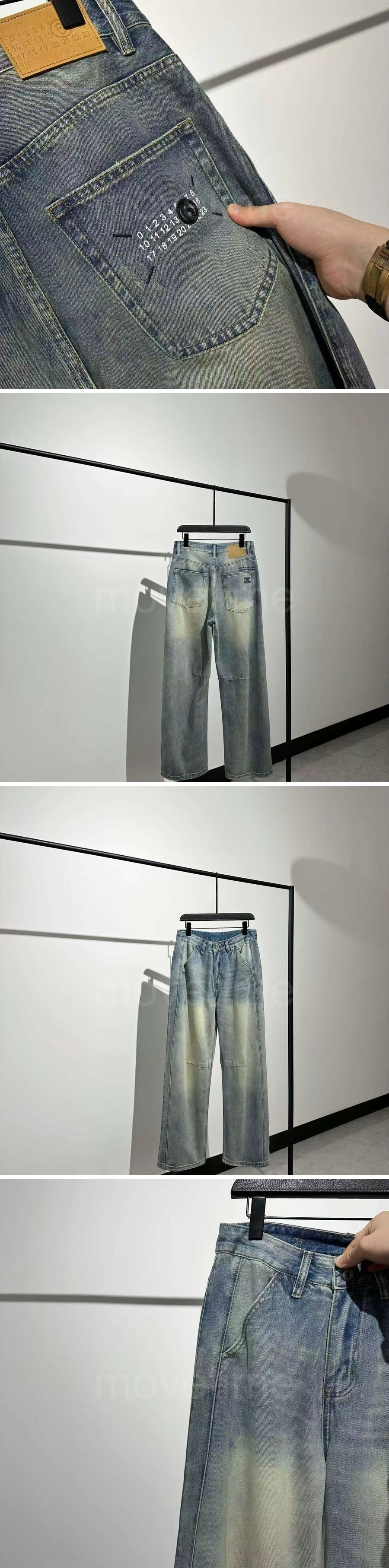 메종마르지엘라 로고 SALOMON 콜라보 오버핏 데님 팬츠 진 청바지 26SS 상세이미지 4