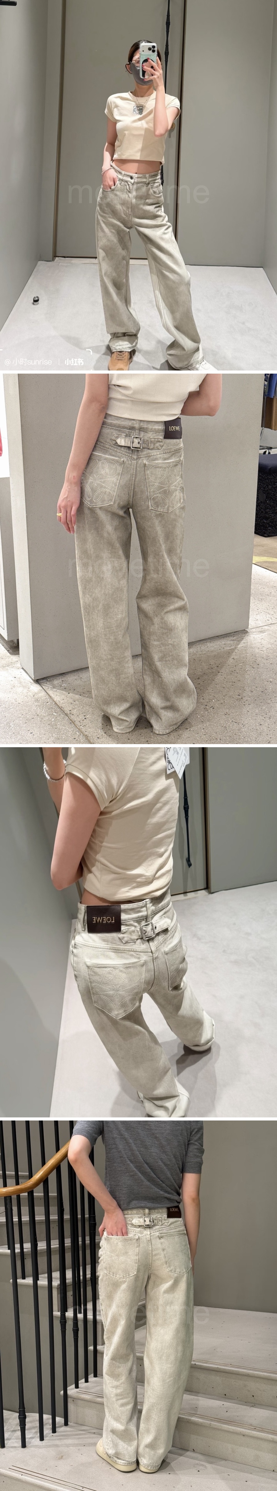 로에베 로고 여성 오버핏 데님 팬츠 진 청바지 (그레이) 26SS 상세이미지 2