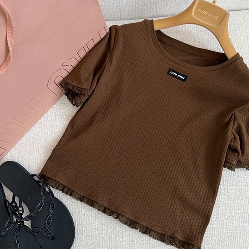 미우미우 로고 여성 반팔 티셔츠 (2컬러) 26SS
