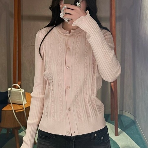 에르메스 로고 여성 라운드넥 니트 가디건 (2컬러) 26SS