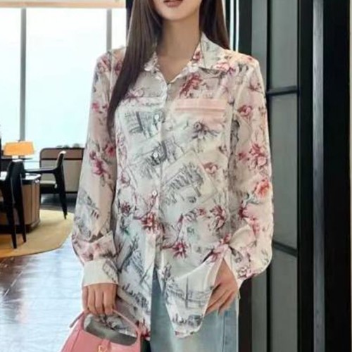 디올 로고 패턴 여성 블라우스 셔츠 (화이트) 26SS