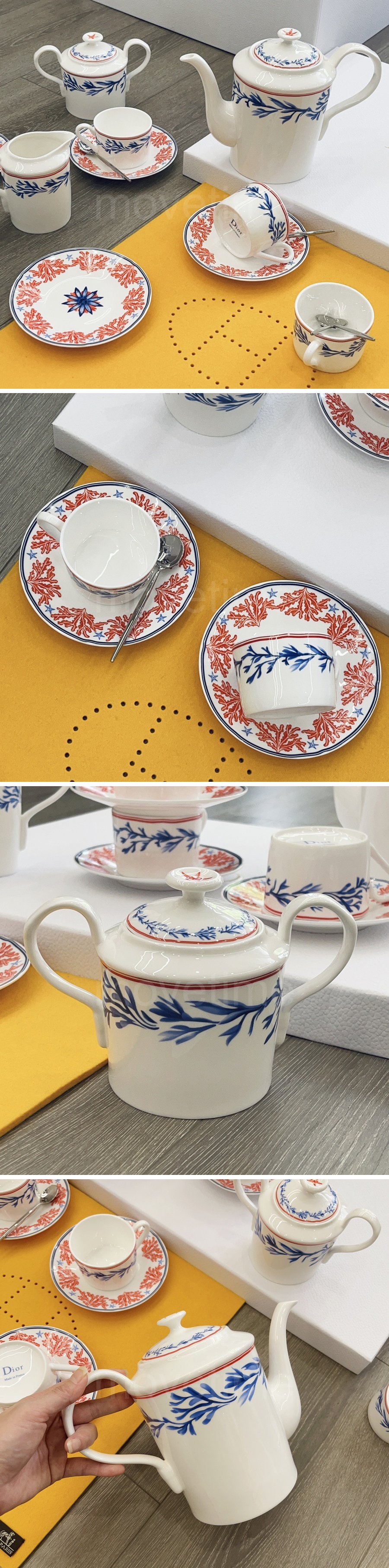디올 로고 선물용 도자기 티포트 티컵 커피컵 세트 (15pcs) 26SS 상세이미지 3
