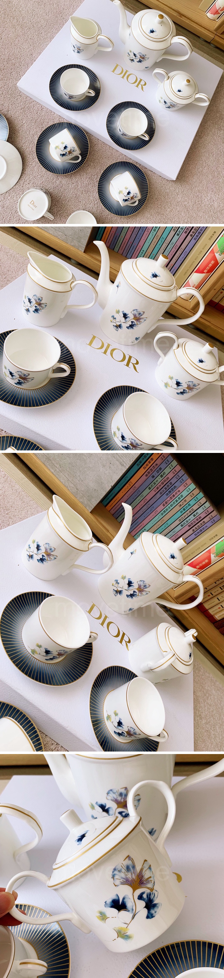 디올 로고 선물용 도자기 티포트 티컵 커피컵 세트 (15pcs) 26SS 상세이미지 3