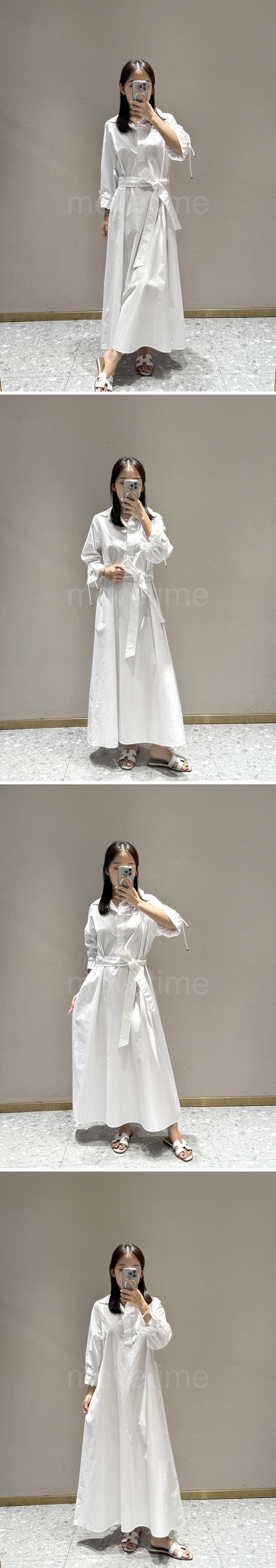 막스마* 로고 여성 카라 셔츠 롱 원피스 (2컬러) 26SS 상세이미지 2