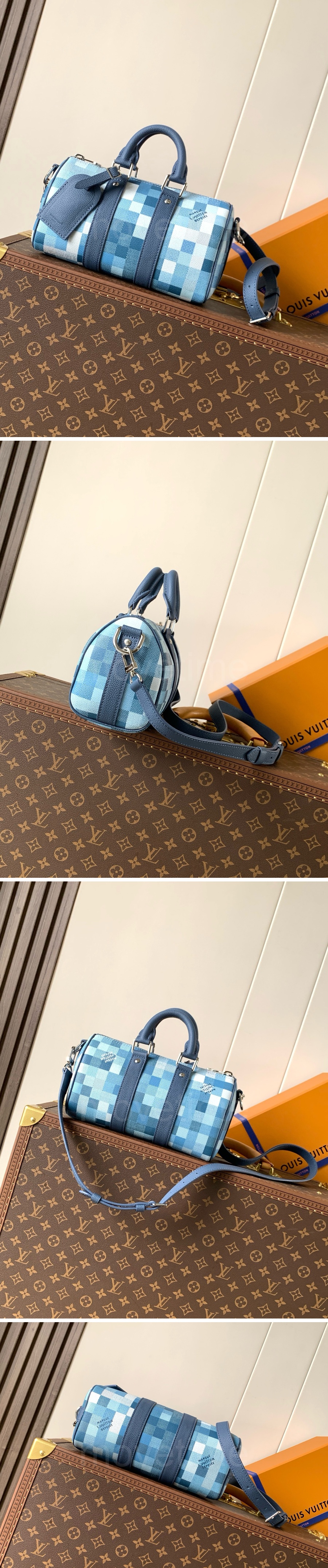 루이비통 로고 다미에 Keepall Bandouliere 25 토트백 핸드백 M28600 (블루) 26SS 상세이미지 2