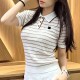 샤넬 여성 스트라이프 카라 폴로 반팔 티셔츠 26SS