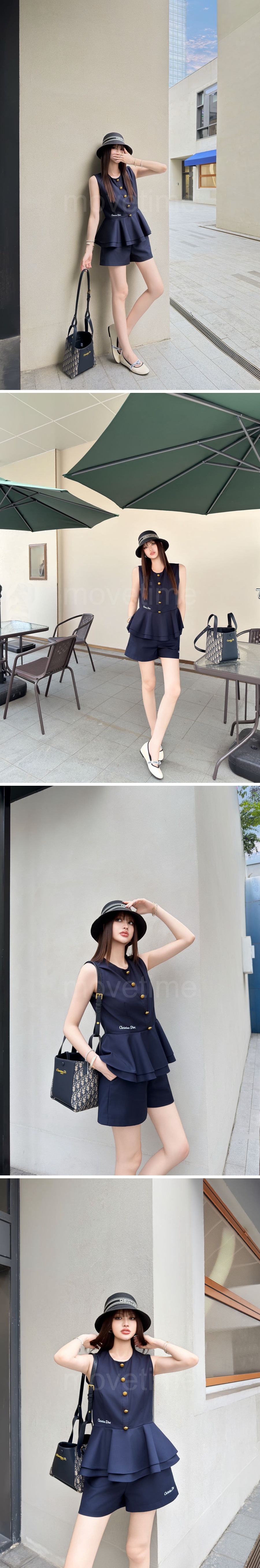 디올 여성 슬리브리스 자켓 + 미니 쇼츠 반바지 상하의 세트 26SS 상세이미지 3