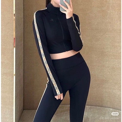 버버리 여성 터틀넥 집업 자켓 + 레깅스 팬츠 바지 상하의 세트 26SS
