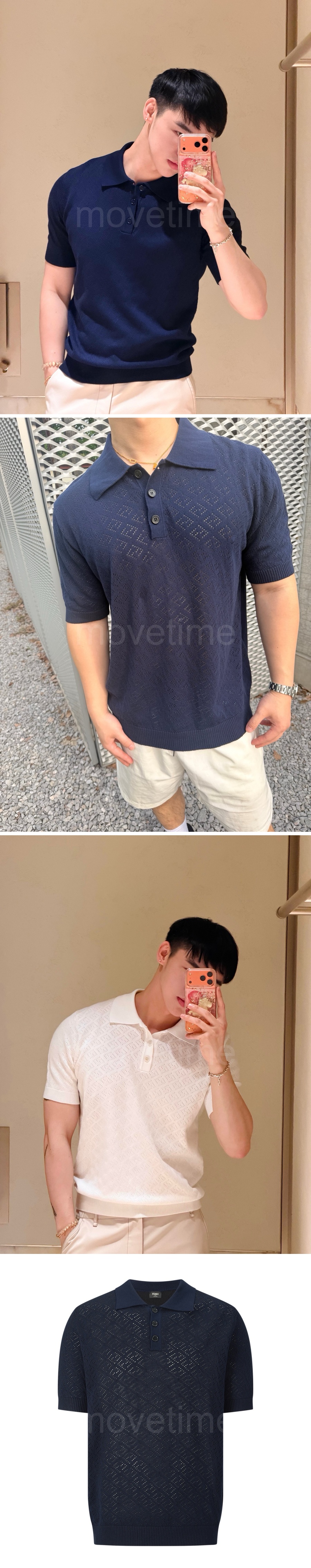 펜디 모노그램 카라 폴로 니트 반팔 티셔츠 26SS 상세이미지 2