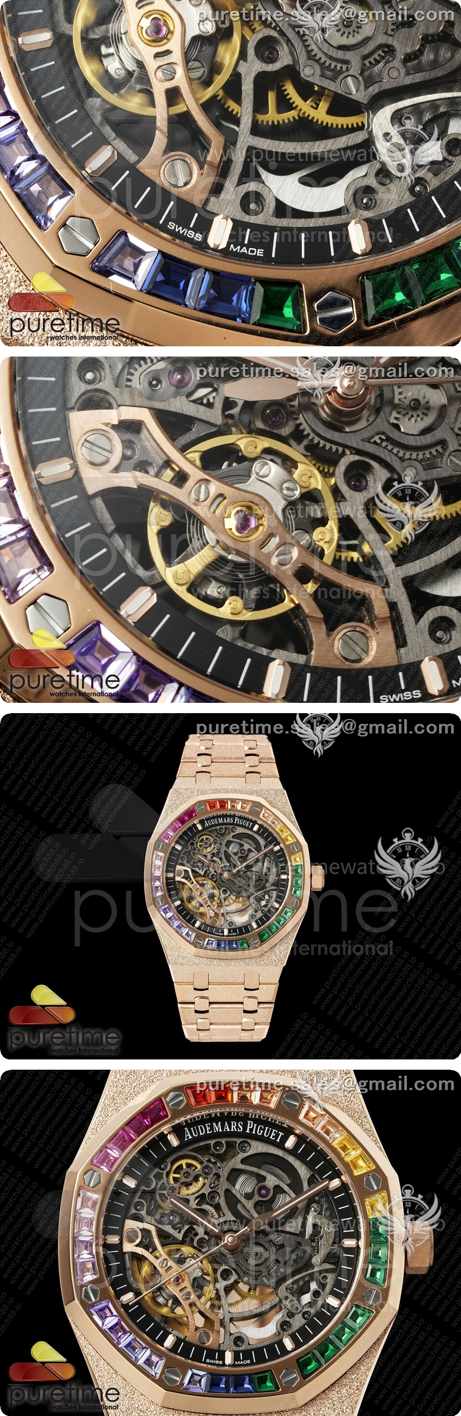 오데마피게 로얄 오크 41mm 오픈워크 프로스티드 RG 레인보우 베젤 OCTA 1:1 베스트 에디션 브레이슬릿 SA3132 V3 상세이미지 3