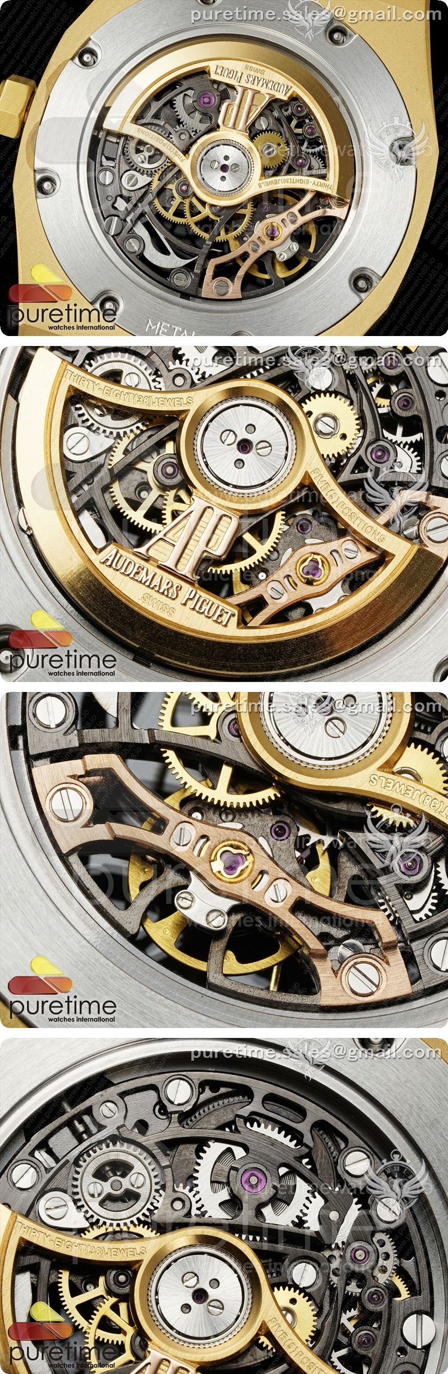 오데마피게 로얄 오크 41mm 오픈워크 프로스티드 옐로우 골드 레인보우 베젤 OCTA 1:1 베스트 에디션 브레이슬릿 SA3132 V3 상세이미지 6