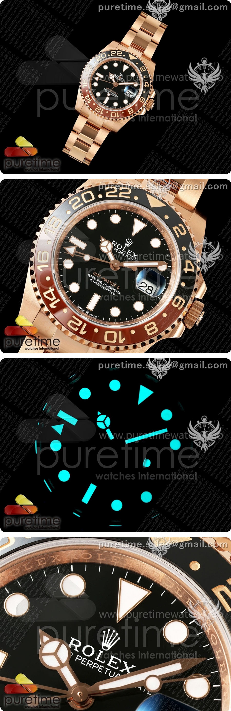 로렉스 GMT-Master II 126715 CHNR 블랙/브라운 세라믹 WF 베스트 에디션 블랙 다이얼 브레이슬릿 JH3285 CHS 상세이미지 2