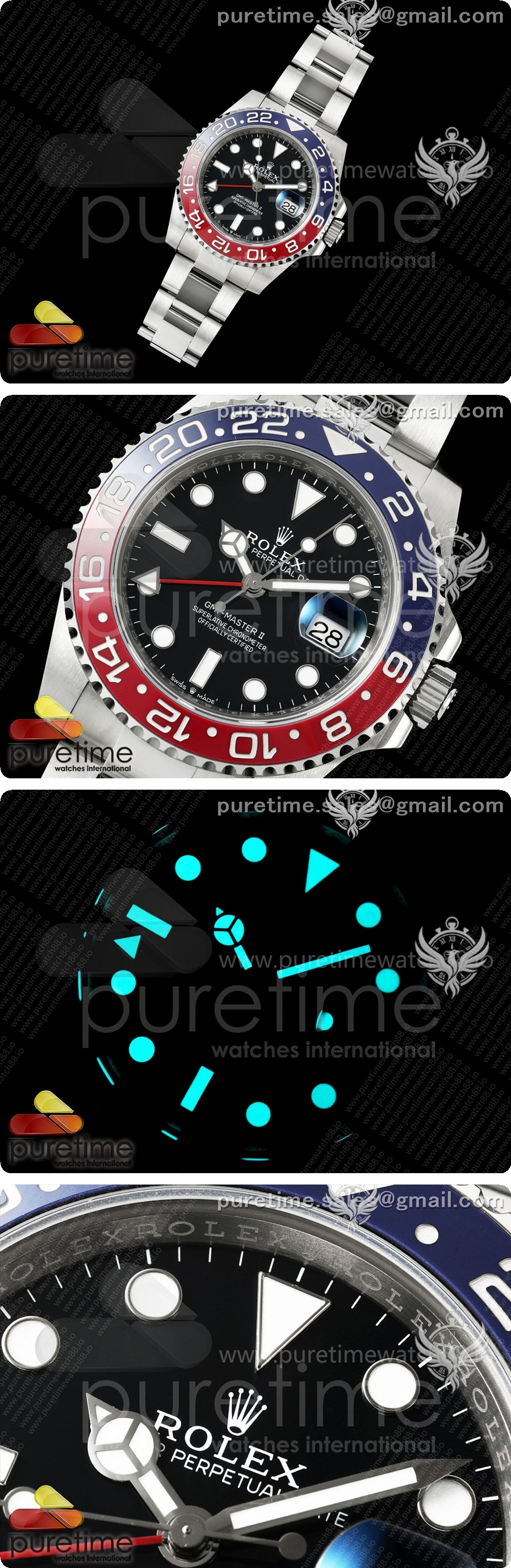 로렉스 GMT-Master II 126719 BLRO 블루/레드 세라믹 WF 베스트 에디션 블랙 다이얼 브레이슬릿 JH3285 CHS 상세이미지 2