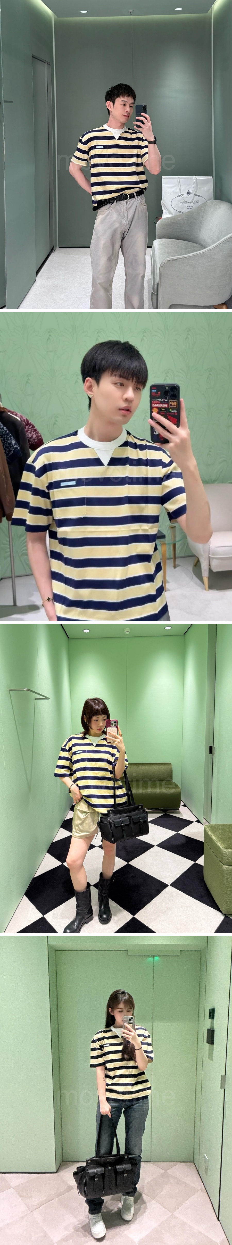 프라다 스트라이프 반팔 티셔츠 26SS 상세이미지 2