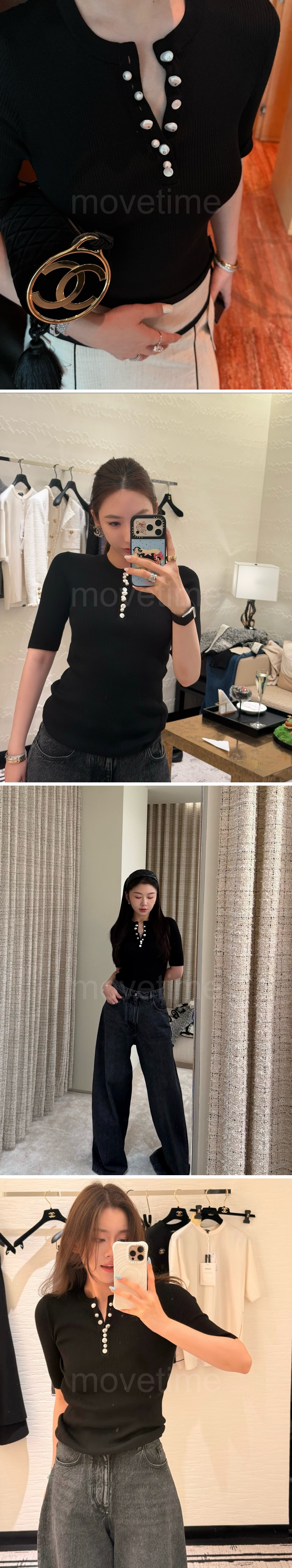 샤넬 여성 슬림핏 반팔 티셔츠 26SS 상세이미지 2