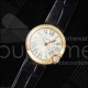 까르띠에 발롱 블랑 30mm 로즈골드 AF 1:1 베스트 에디션 실버 다이얼 블랙 패브릭 스트랩 론다 쿼츠 시계