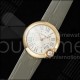 까르띠에 발롱 블랑 30mm 로즈골드 AF 1:1 베스트 에디션 실버 다이얼 그레이 패브릭 스트랩 론다 쿼츠 시계