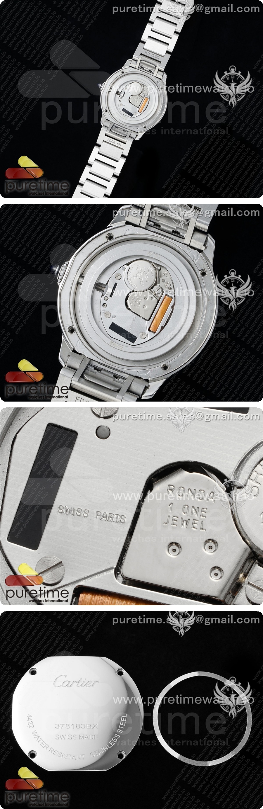 까르띠에 론다 머스트 29mm 스테인리스 스틸 AF 1:1 베스트 에디션 화이트 다이얼, 스테인리스 스틸 브레이슬릿, 론다 쿼츠 시계 상세이미지 5
