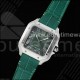 까르띠에 산토스 드 까르띠에 40mm 스테인리스 스틸 AF 1:1 베스트 에디션 그린 다이얼 그린 가죽 스트랩 미요타 9015