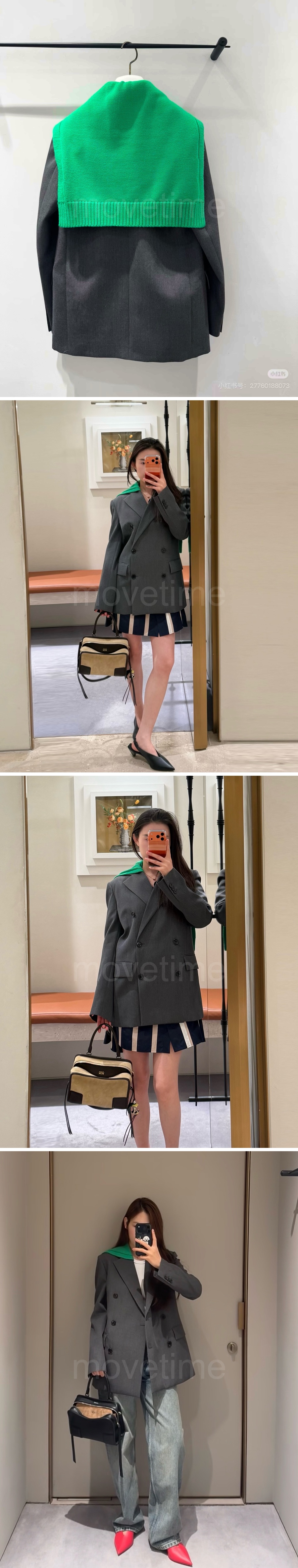 로에베 가을 여자 해군넥 오버핏 수트 자켓 26SS 상세이미지 3